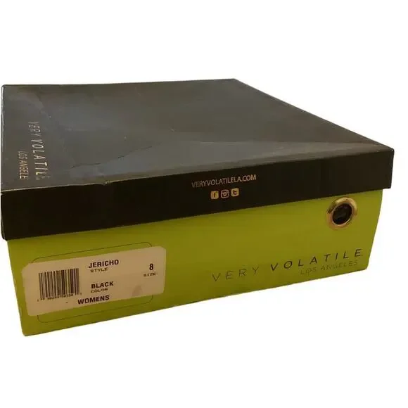 Very Volatile Jericho Boots Womens Leather Ankle Booties Size 8 Black NEW NIB - Picture 2 of 11